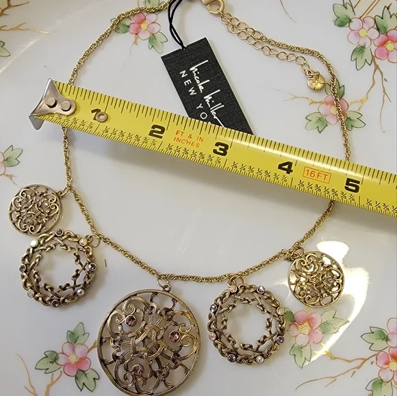 NICOLE MILLER Goldtone Jeweled Choker. NWT* - Picture 5 of 5